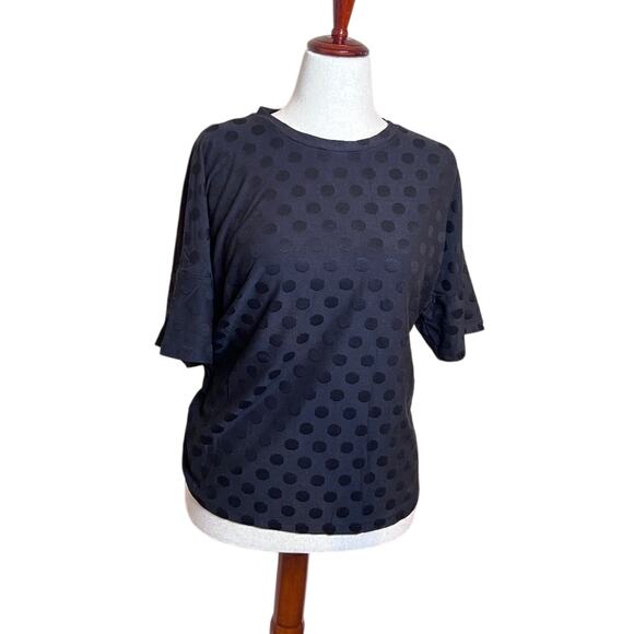 Next knit top black short sleeve with raised dot pattern & texture. Sz XL - Picture 1 of 7